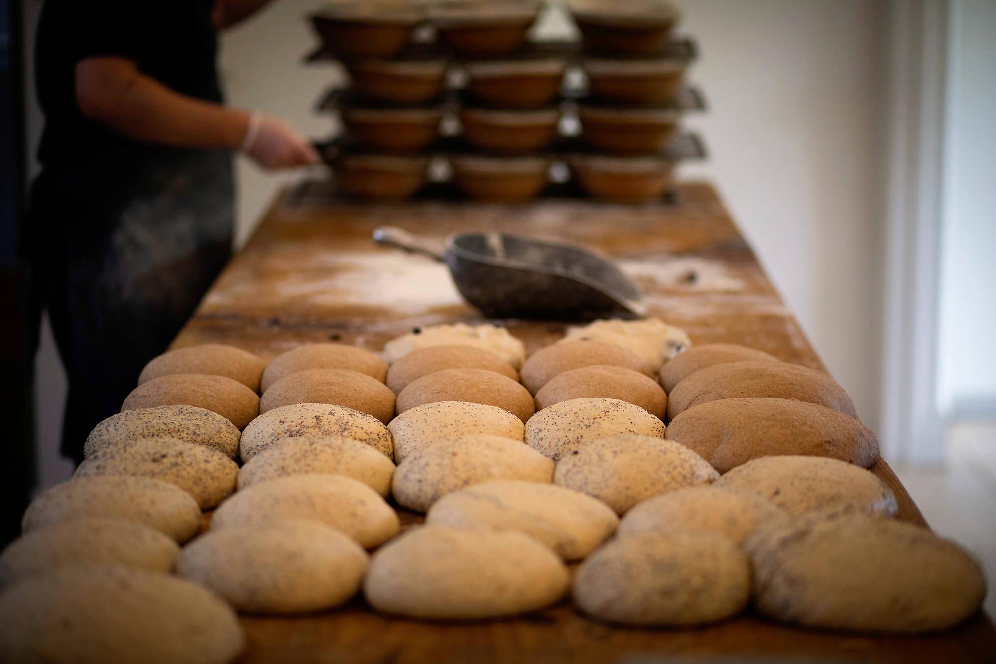 Bread loaves ready for the oven